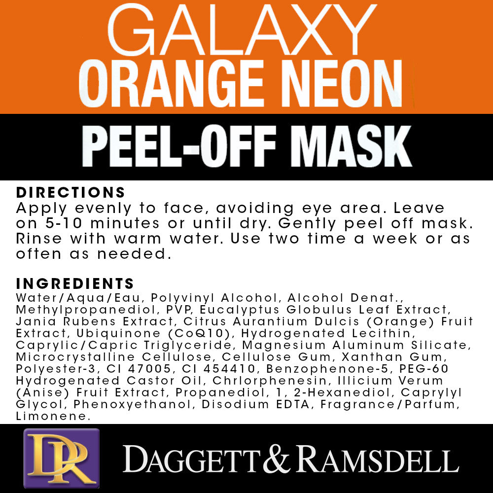 Daggett & Ramsdell Galaxy Orange Neon Peel Off Facial Mask with Vitamin C & Orange 1.76 oz